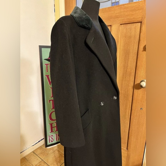 Vintage Talbots Wool Double Breasted Black Overcoat Size 10 Winter Coat - Picture 5 of 11